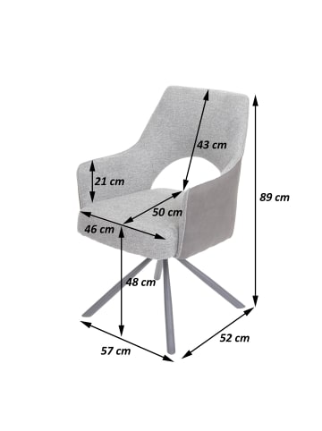 MCW Esszimmerstuhl K30 drehbar mit Auto-Position, Grau-dunkelgrau