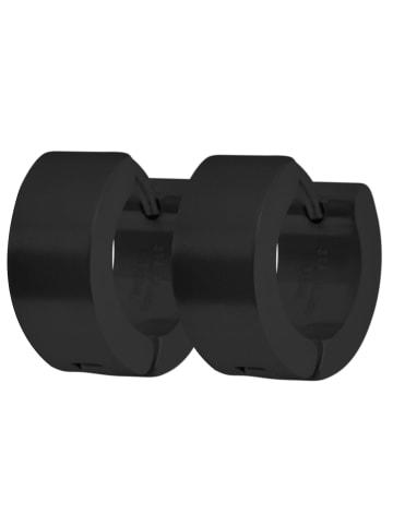 Adeliás Unisex Ohrringe – Klappcreole aus Edelstahl in schwarz