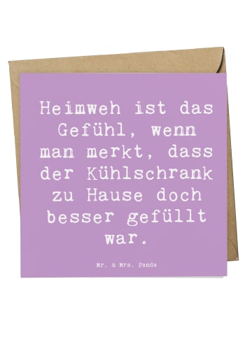 Mr. & Mrs. Panda Geschenkkarte Spruch Heimweh Kühlschrank mit Sp... in Lavendeltraum