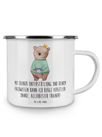 Mr. & Mrs. Panda Teetasse Bester Trainer mit Spruch in Weiß
