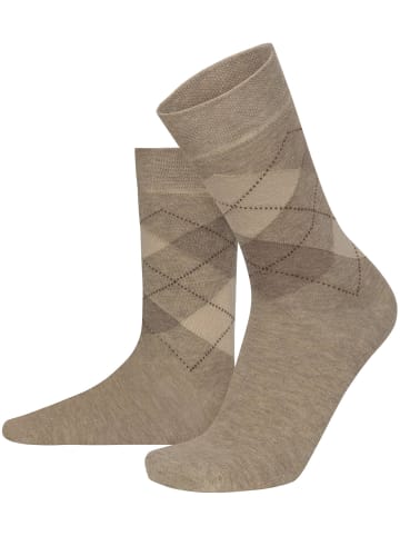 normani 6 Baumwollsocken mit Karo-Motiv Camel in Karo