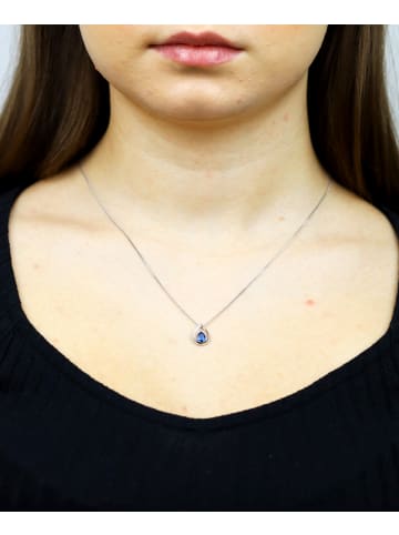 Diamant L'éternel Halskette aus 375 Weißgold mit 0.41 Karat Diamant mit Saphir