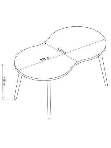 ebuy24 Couchtisch weiß, Barilo Weiß 90 x 41 cm