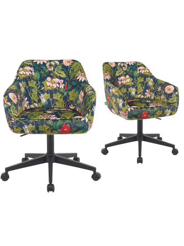 DUBI Möbel 2er-Set: Bürostuhl Mika-Elio in Blumen - (B)60 x (H)80 x  (T)61 cm