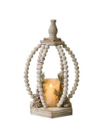 Beliani LED Deko PAJARVI in Braun/Grün/Gelb - (W) 23 x (H) 40 x (L) 23 cm