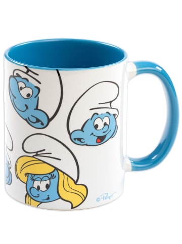 Die Schlümpfe Die Schlümpfe Tasse Allover Kaffeetasse Becher 320 ml in blau/weiß