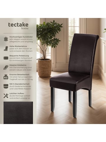 tectake Küchenstuhl gepolstert mit Kunstlederbezug, 44 x 63 x 106 cm