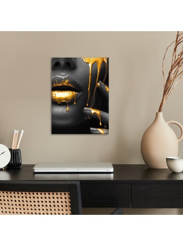 OnlyWow Poster Gesicht gold schwarz