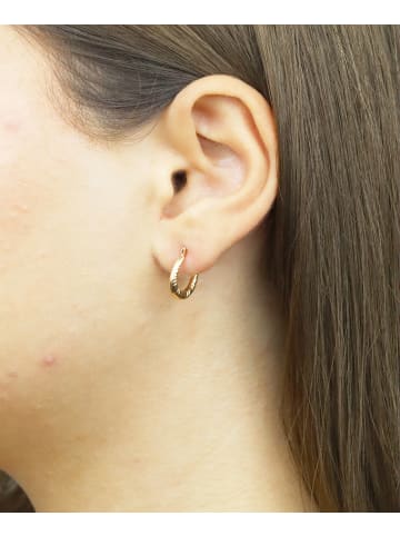 Diamant L'éternel Creolen aus 375 Gelbgold