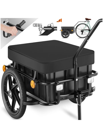 tectake Fahrradanhänger, luftgefüllte Profilreifen, Belastbarkeit 50 kg