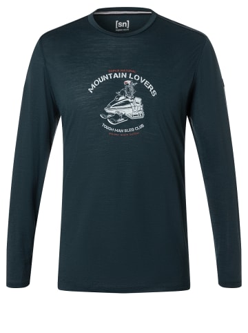super.natural Merino Longsleeve M SLED CLUB LS in blau