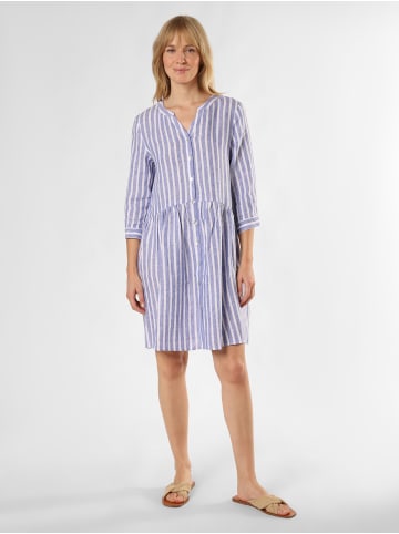 Ambiance Leinenkleid in blau weiß - 0003