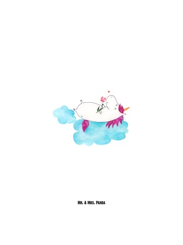 Mr. & Mrs. Panda Trinkflasche Einhorn Verliebt ohne Spruch in Weiß