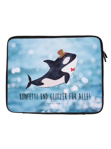 Mr. & Mrs. Panda Notebook Tasche Orca Zylinder mit Spruch in Oceanblue