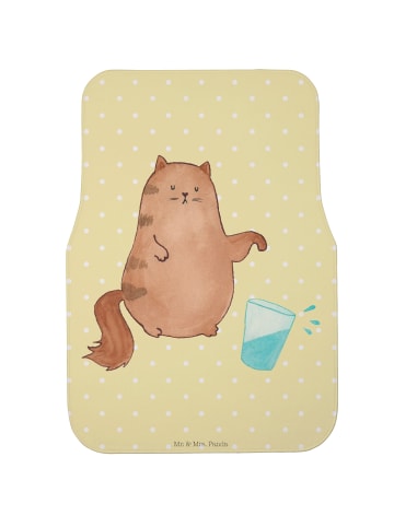 Mr. & Mrs. Panda Automatte Katze Wasserglas ohne Spruch in Gelb Pastell