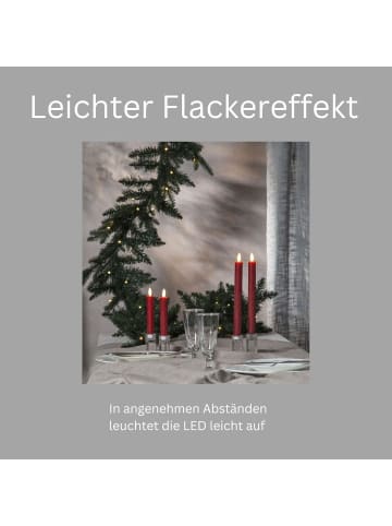 Novaliv Novaliv Stabkerzen LED mit Timer ROT 12 Stück Indoor 6 Stunden ECHTWAC in Rot