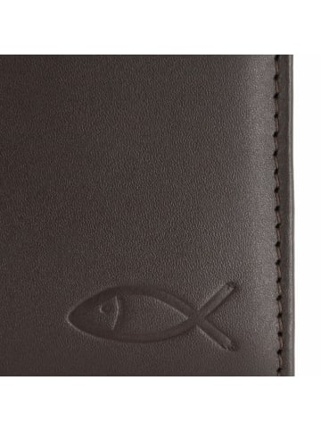 oxmox Leather Geldbörse RFID Schutz Leder 10 cm in braun-freedom fish