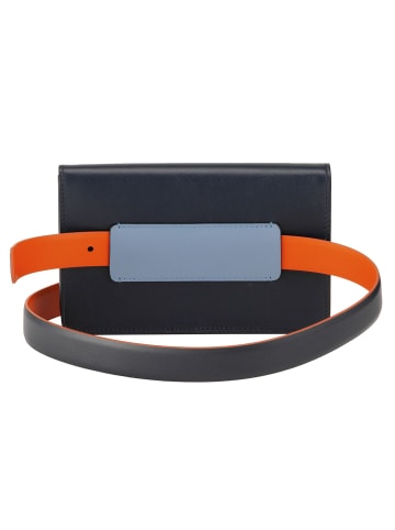 DuDu Umhängetasche Leder 19 cm navy