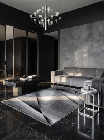 KADIMA DESIGN Teppich Kurzflor Waschbar Abstrakt ASPEN Strapazierfähig OEKO-TEX in Schwarz