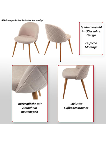 MCW 6er-Set Retro Esszimmerstuhl D53, Dunkelgrau