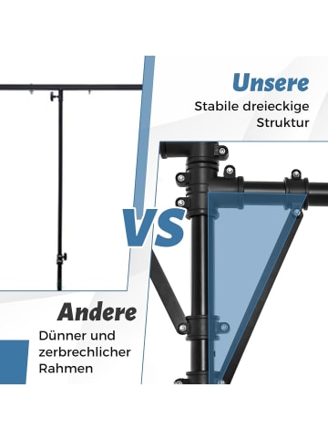 COSTWAY Lampensaktiv klappbar 186-351cm höhenverstellbar in Schwarz
