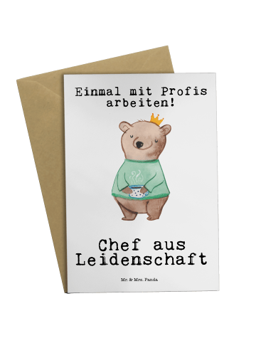 Mr. & Mrs. Panda Valentinstagskarte Chef Leidenschaft mit Spruch in Weiß