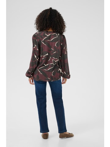 Kaffe Bluse langarm KAbeate Regular fit in Windsor Wine/Black Flower