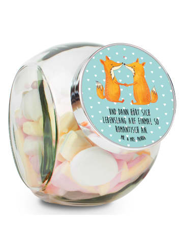 Mr. & Mrs. Panda keksglas Füchse Liebe mit Spruch in Türkis Pastell