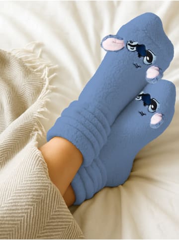 Lilo & Stitch Disney Lilo & Stitch Hüttensocken Sherpa Haussocken Kuschelsocken in blau