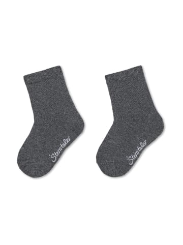 Sterntaler Socken 2er-Pack uni in anthrazit mel.