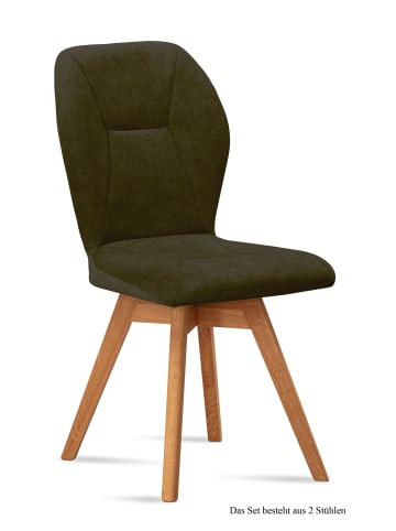 58 aufm Kessel ESSZIMMERSTUHL drehbar (2er-Set) Draga 51x92x60 Eiche geölt/Khaki