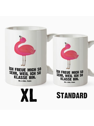 Mr. & Mrs. Panda Teepott Flamingo Stolz mit Spruch in Weiß