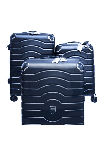 Almina 3 Tlg. Reisekoffer- Set mit 4 Räder 360° drehbar, Hartschale in Blau