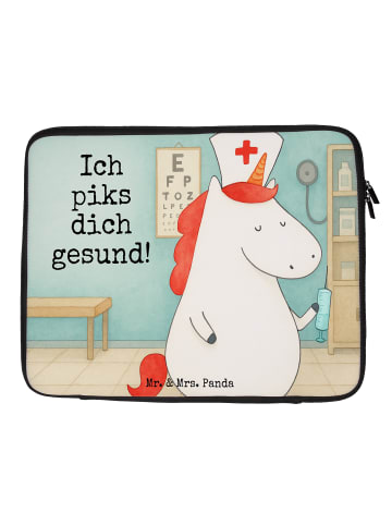 Mr. & Mrs. Panda Laptop Tasche Einhorn Krankenschwester Design m... in Weiß
