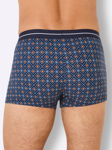 WITT WEIDEN Pants in marine-mittelblau-bedruckt + marine + hellblau