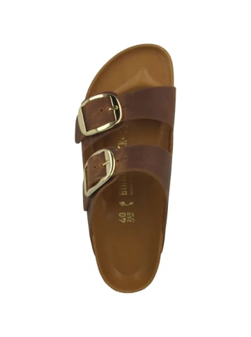 Birkenstock Sandale Arizona Big Buckle Geöltes Nubukleder Schmal in braun