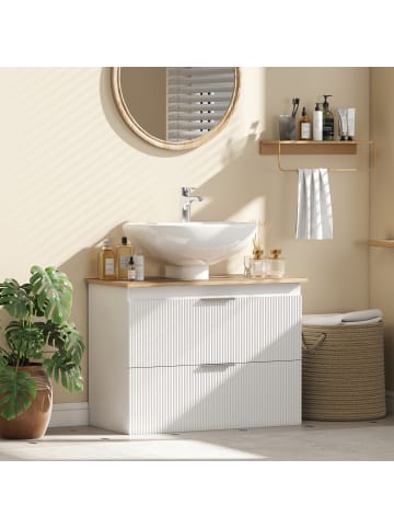 HOMCOM Waschbeckenunterschrank-80L x 40B x 60H cm-Weiß