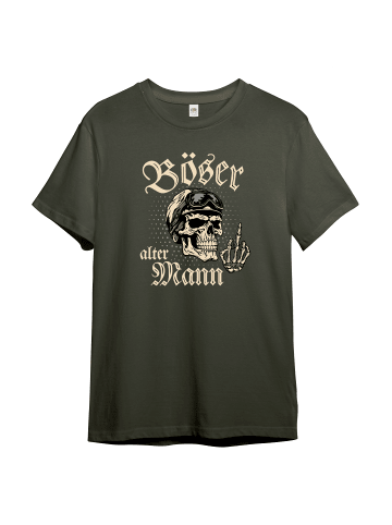 PAULGOS Herren T-Shirt, Böser alter Mann in Olive