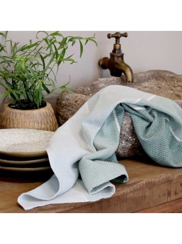 Chic Antique Geschirrtuch AIX Breite Streifen Grün Blau
