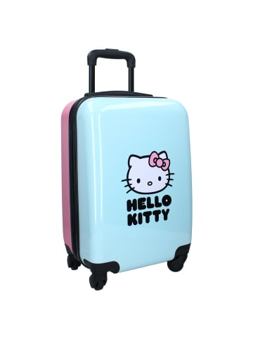 COFI 1453 Hello Kitty Trolley Koffer „Voyage Vibes“ – Blau-Rosaverspieltem in Rosa