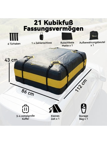 Outsunny Auto Dachbox,112L x 86B x 43H cm,Gelb