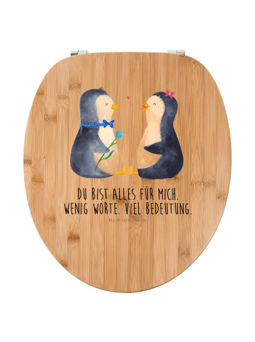 Mr. & Mrs. Panda Klo-Deckel Pinguin Pärchen mit Spruch in Braun