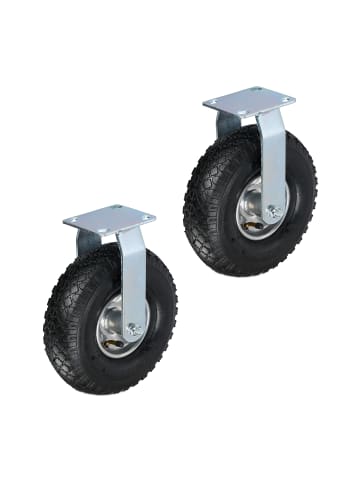 relaxdays 2 x Bockrolle in Schwarz/ Silber - 3.00-4