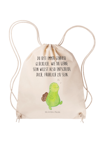 Mr. & Mrs. Panda Rucksack-Beutel Schildkröte Pfeifen mit Spruch in Creme