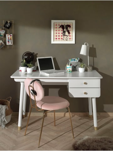 58 aufm Kessel SCHREIBTISCH Kamillah 125x75x60 aus MDF in Satin Weiß