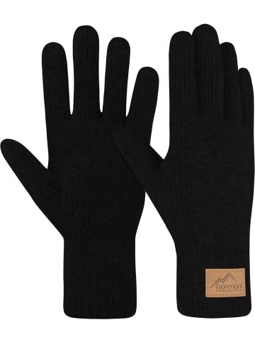 Normani Outdoor Sports Herren Merino Strick-Fingerhandschuhe Malak in Schwarz