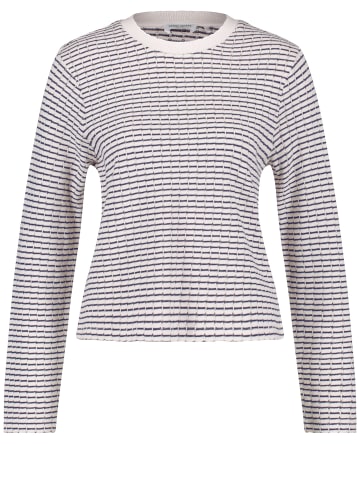 Gerry Weber Pullover Langarm Rundhals in Ecru/Weiss/Blau Gemustert