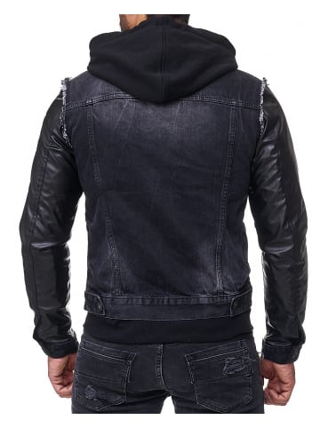 Cipo & Baxx Herren Regular Fit Jacke Stonewashed in Black
