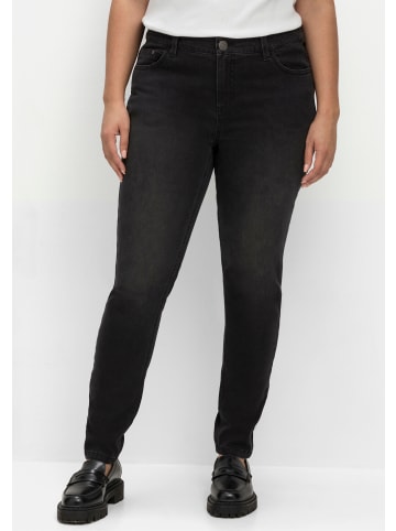 sheego Skinny Jeans in black denim