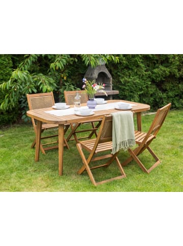 Beliani Esstisch PARAGGI in Braun - (W) 90 x (H) 77 x (L) 180 cm